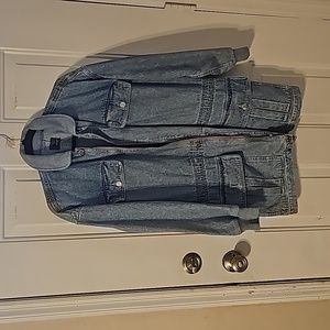 Vintage long denim jacket size small Liz Wear brand